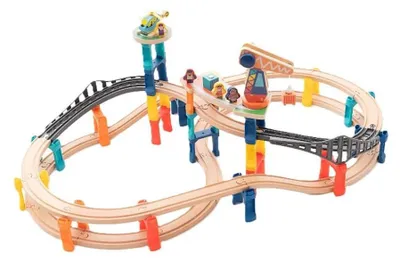 Image de EliNeli Circuit train double niveau électrique 60 pcs