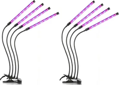 Produktbild von INF Rastlinná lampa / osvetlenie rastlín so 4 flexibilnými LED žiarivkami 2-balenie