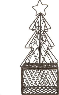 Immagine prodotto di Clayre & Eef Decorazione Albero di Natale 9x9x22 cm Metallo Marrone