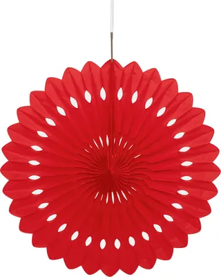 Obrázok produktu pre Dekoratívny vejár červený 40 cm papier