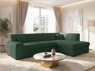 Produktbild von AX LIVING Couch für Wohnzimmer Lucera 260 cm Flaschengrün Schlafsofa R