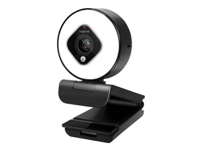 Image de Logilink Webcam FHD 76° Dual-Mikro Autof. Ringlicht Stativ