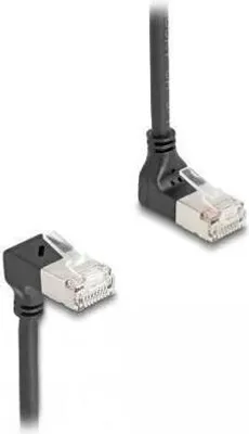 Image de Delock Câble réseau RJ45 Cat.6A S/FTP Slim 90° haut / bas coudé 5 m noir (80296)