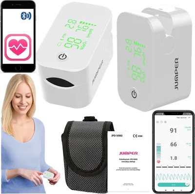 Zdjęcie produktu dla JUMPER JPD-500G PULSOMETR MEDYCZNY NAPALCOWY PULSOKSYMETR Sp02 Bluetooth