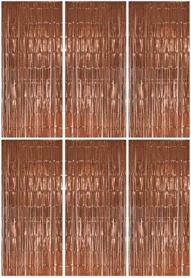 Produktbild von 6x Lametta Vorhang - rose gold - 91x244 cm