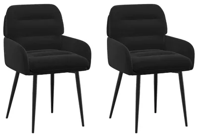 Produktbild von vidaXL Esszimmerstühle 2 pcs Samt (V) Schwarz 59 x 59,5 x 90 cm