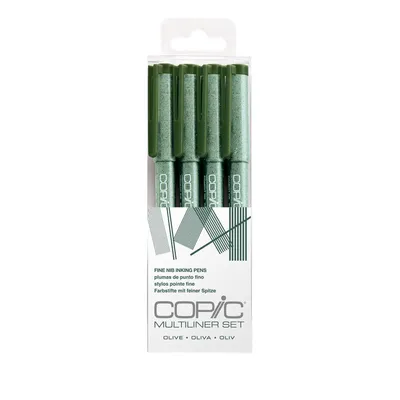 Produktbild von COPIC Multiliner - olive - 4er Set - verschiedene Strichstärken