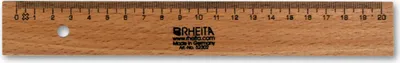 Produktbild von Rheita Holzlineal, naturbelassen, 20 cm, mit Tuschekante
