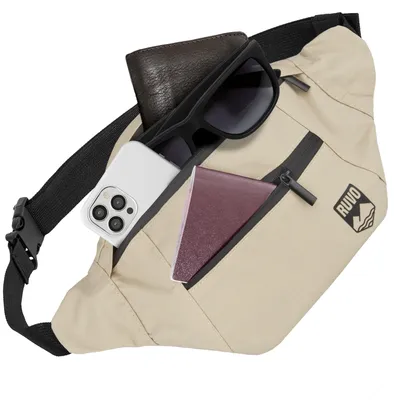 Hüfttasche mit Diebstahlschutz, beige, für Damen und Herren