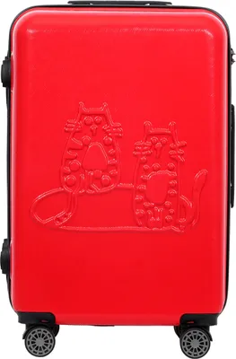 Produktbild von Biggdesign Cats Koffer Klein | Reisetasche mit Rollen | Reisekoffer mit Kombinationsschloss | 4 Doppel Rollen | 360 Grad drehbar | Leicht | Rot