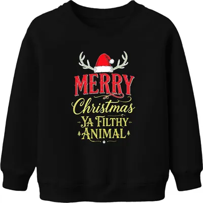 Zdjęcie produktu dla Merry Christmas Ya Filthy Animal – „Kevin sam w domu” – bluza uni dla dzieci, czarna, rozmiar 104