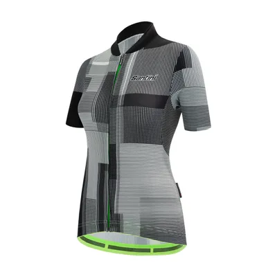 Image de Maillot de cyclisme à manches courtes SANTINI - DELTA KINETIC LADY - Blanc/Noir L