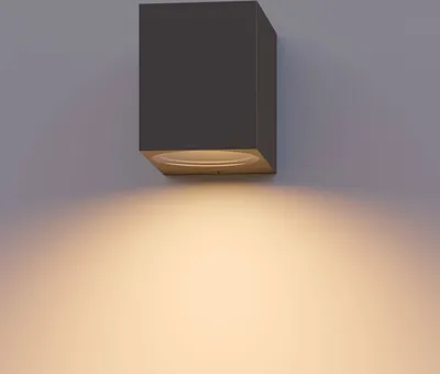 Produktbild von Calex Sanremo Wandleuchte, für Außen & Innen, GU10 Fassung, Rechteck, LED Downlight, wasserdicht, ohne Leuchtmittel, Anthrazit