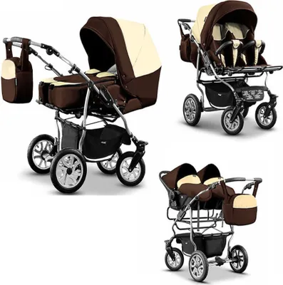 Produktbild von Zwillingskinderwagen 4 in 1 City Twin inkl. Autositze - 15 Teile -  in 19 Farben