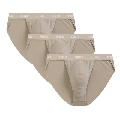 Produktbild von ATLANTIC 3er-Pack Herren-Tanga Slip, tief geschnitten, sportlich & bequem, atmungsaktiv, Baumwolle Beige S-XXL