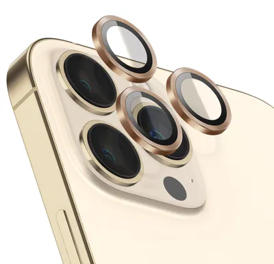 Zdjęcie produktu dla Zanaé, Szkło hartowane na obiektyw aparatu dla iPhone 13 Pro / 13 Pro Max, z ramką aluminiową, kolor złoty
