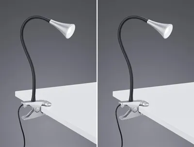 Produktbild von 2er SET LED Klemmleuchten flexibel Schwanenhalslampe silber Schreibtischlampe