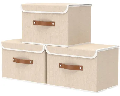 Image de Grande boîte de rangement pliable avec couvercle, idéale pour les vêtements et les livres