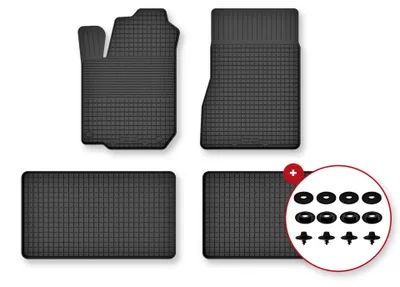 Image de Tapis de sol en caoutchouc pour Peugeot 807 2002-2014 – 4 pièces, noirs, semi-universel, adapté