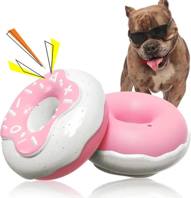 Produktbild von Hundespielzeug, Donutform, für aggressive Kauer, geeignet für mittelgroße und große Rassen, rosa