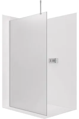 Imagen del producto de CERANO - Mampara de ducha Walk-in Onyx Top Cube L/P - 8 mm - perfil cuadrado - cromo, vidrio esmerilado - 130x200 cm