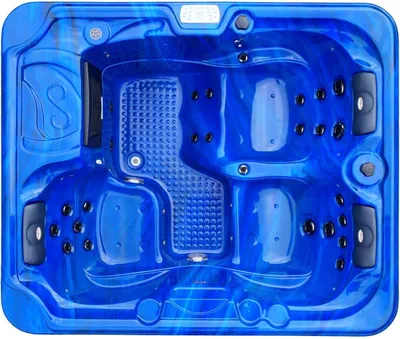Produktbild von Outdoor Whirlpool OASIS Blau inkl. Abdeckung und Stiege - 208 x 175 x 90 cm