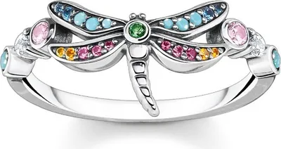 Produktbild von Thomas Sabo TR2383-314-7 Ring Damen Libelle mit Bunten Steinen Silber Gr. 60