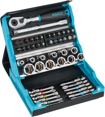 Immagine prodotto di Set di chiavi a bussola da 1/4" 2200SC-2, 50 pezzi, nella valigetta SmartCase Hazet | 4000896239603