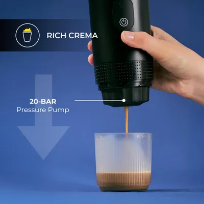 Produktbild von CHiATO brewPLAY Smart Tragbare Reisekaffeemaschine – Schwarz