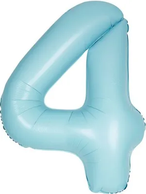 Produktbild von XL Folienballon hellblau matt Zahl 4