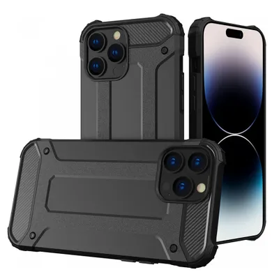 Produktbild von Techsuit Hybrid Armor Back Cover Hülle für Apple iPhone 15 Pro - Schwarz