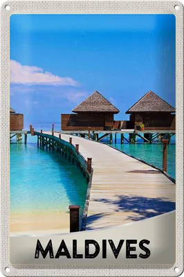 Produktbild von Blechschild Reise 20x30cm Malediven Insel Urlaub Meer