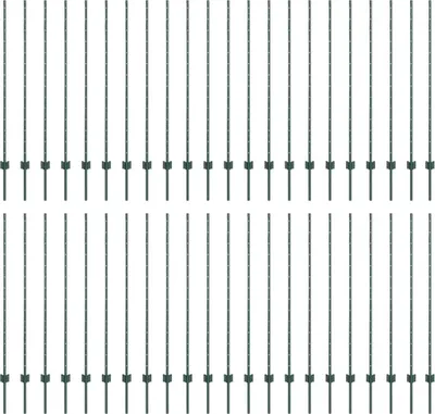 Image de vidaXL Poteaux de clôture à enfoncer, 44 pièces, vert, 180 cm