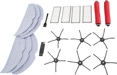 Image de Pièces de rechange de balai Abs Sac à poussière haute efficacité Filtre principal à pinceau latéral Kit de palettes f��r Roborock