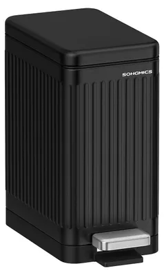 Produktbild von Kosmetikabfallbehälter aus Stahl, 10 Liter – Inneneimer aus PP – 33,5 x 16,8 x 34,5 cm – Schwarz