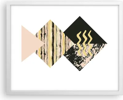 Produktbild von Gerahmtes Poster - Weißer Rahmen - Abstraktion Diamant Gürtel - 50x40 cm - Wand Bild - Wanddeko - Wandbilder - Wandposter - Bilderrahmen - Bilder - Kunstdruck - Wandbild - P2WAA50x40-4303