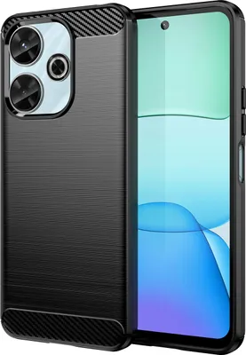 Produktbild von Hülle für Xiaomi Redmi 13 4G Carbon-Faser Weich TPU Silikon Stoßfest Handyhülle Schwarz