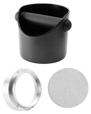 Produktbild von Espresso Zubehör Set 51mm: Knock-Box, Puck Sieb, Dosierring (3-Teile)