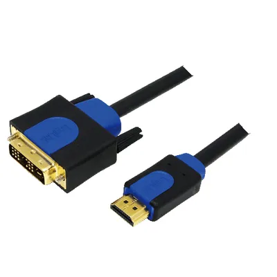 Produktbild von LogiLink HDMI Kabel High Speed HDMI - DVI-D 2 m schwarz/blau