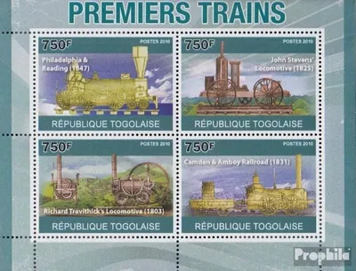 Produktbild von Briefmarken Togo 2010 Mi 3759-3762 Kleinbogen (kompl.Ausg.) postfrisch Historische Lokomotiven