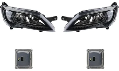 Productafbeelding van LED-dagrijverlichting koplampen, geschikt voor Opel Movano, zwart, links en rechts, inclusief stuurunit Johns