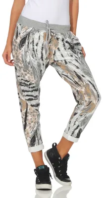 Productafbeelding van Mississhop 287: Damesbroek, cargobroek, broek met bloemenprint, joggingbroek, katoenen broek, los model