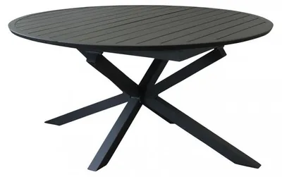 Immagine prodotto di Tavolo in alluminio rotondo allungabile antracite con diametro 150x150xH75 cm Camet