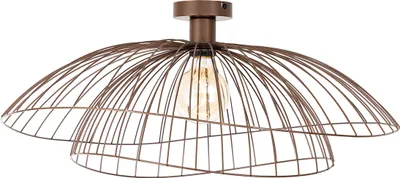 Produktbild von QAZQA - Design Deckenleuchte I Deckenlampe I Lampe I Leuchte Bronze mit doppeltem Schirm 45cm - Pua I Wohnzimmer I Schlafzimmer - Stahl Rund - LED geeignet E27