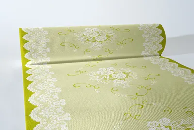 Produktbild von Airlaid Tischläufer Franziska in Grün, 40 cm x 24 m , 1 Stück - Mank - Floral