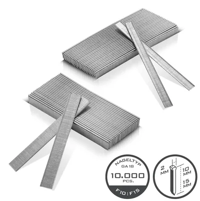 Obrázek produktu pro Pneumatické hřebíky STAHLWERK 18GA 10 a 15 mm 10000 kusů