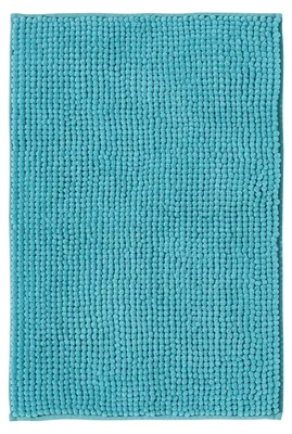 Imagen del producto de Alfombrilla antideslizante de chenilla, 50x80 cm, color turquesa, para baño