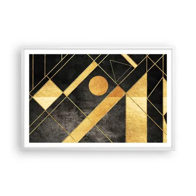Produktbild von Gerahmtes Poster - Weißer Rahmen - Golden Schwarz Figuren - 91,5x61 cm - Wand Bild - Wanddeko - Wandbilder - Kunstposter - Wandposter - Bilderrahmen - Bilder - Kunstdruck - P2WAA91x61-5089