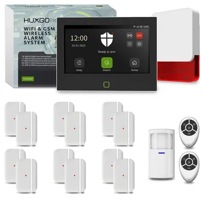 Immagine prodotto di Sistema di allarme HUXGO Wi-Fi GSM 4G HXA700 con sirena, 1 sensore PIR e 12 contatti porta