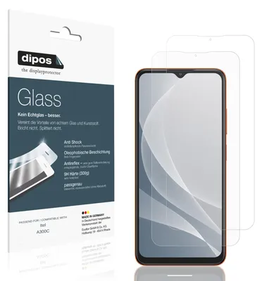 Obrázok produktu pre 2 ochranné fólie pre telefón Itel A300C, matná povrchová úprava - fólia proti nárazom, tvrdosť 9H, značka dipos, vyrobená z plastického skla